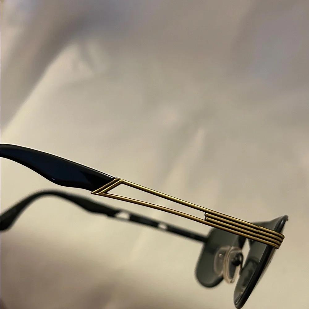 Vintage Notorio N125 Black and Gold Sunglasses. New